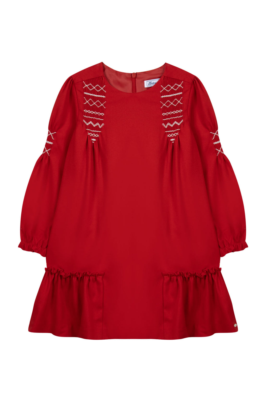 Dress - Red smocked