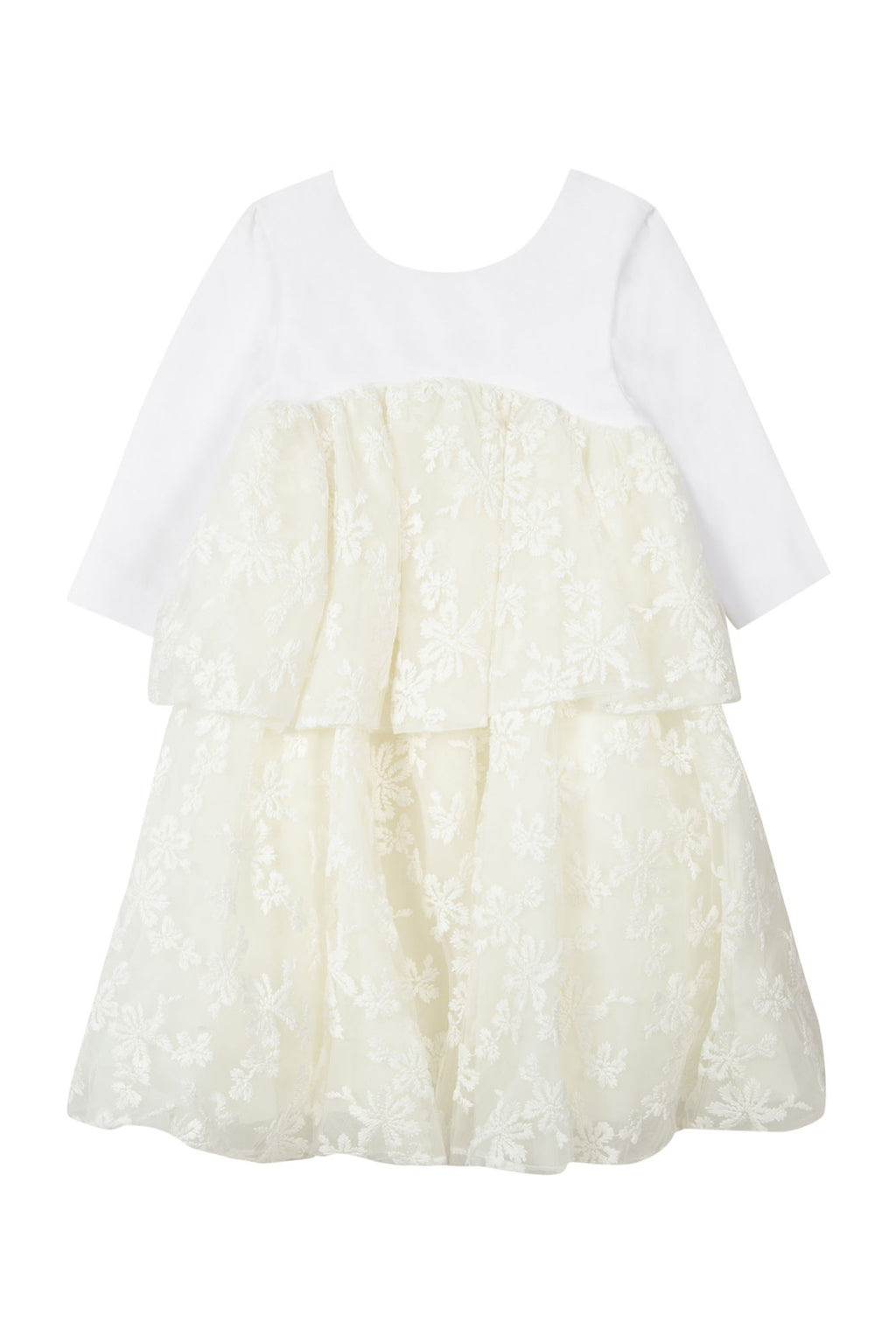 Dress - Ecru flowery tulle