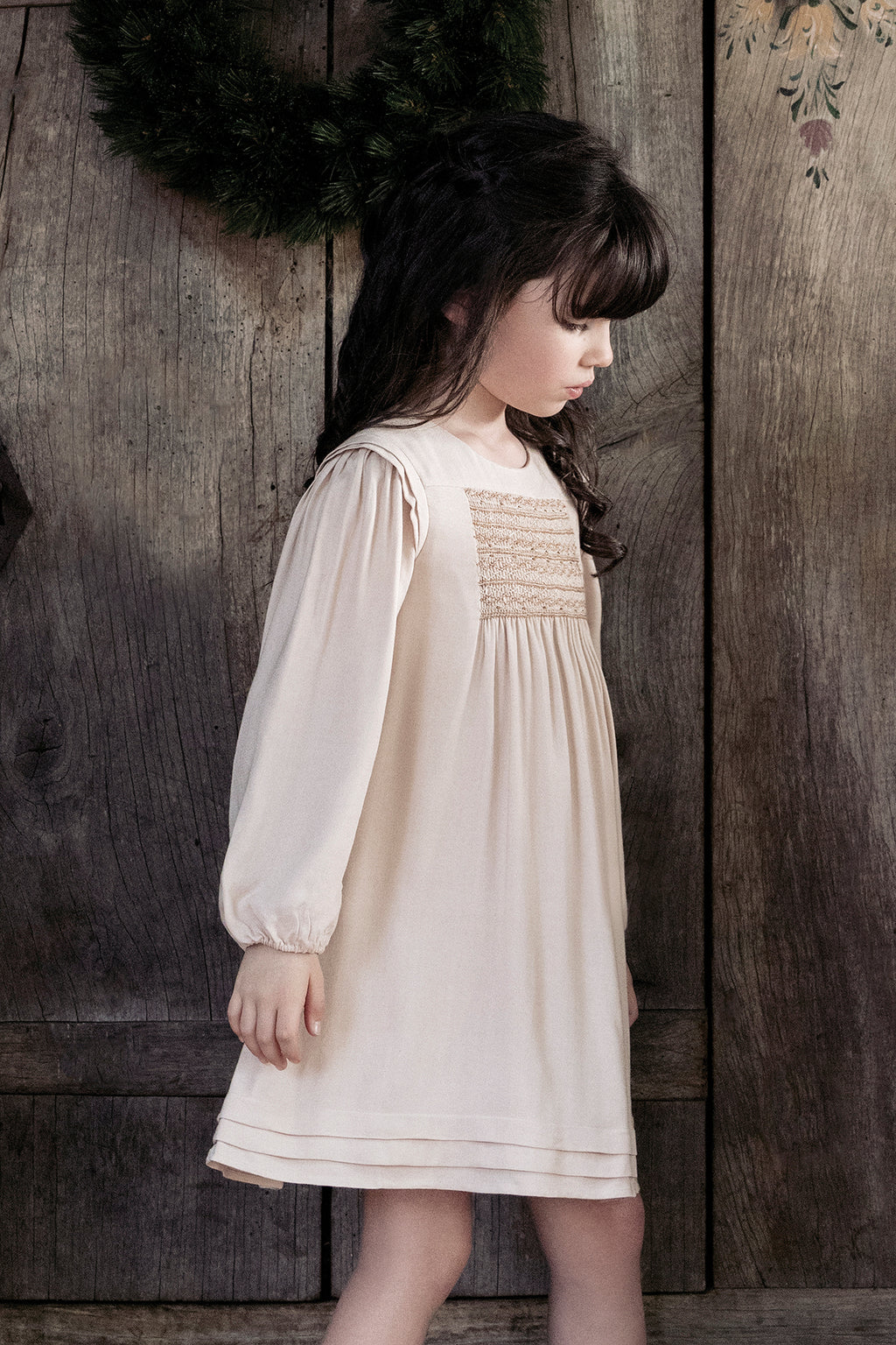 Robe - Rose smock brodé