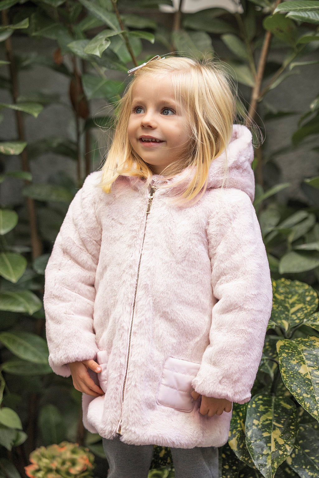 Geschwollene Jacke - Rosa Reversibler blass