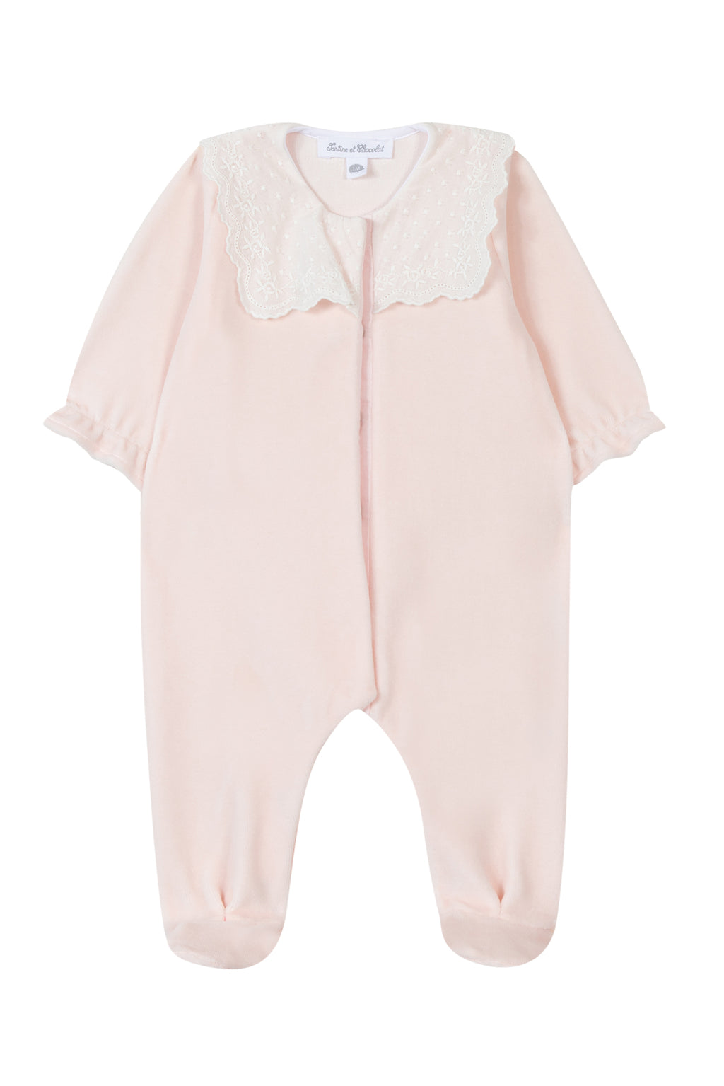 Pijama - Rosa pálido Terciopelo Cuello babero