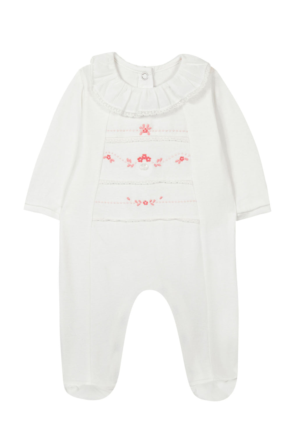 Pajamas - Ecru Embrodery Ruffled collar