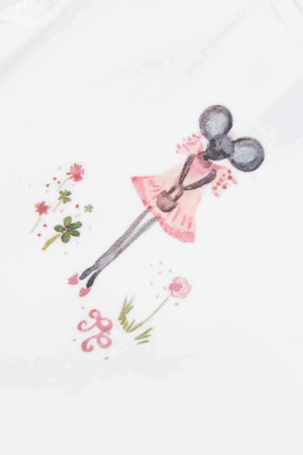 T-shirt - Ecru Flower little mouse