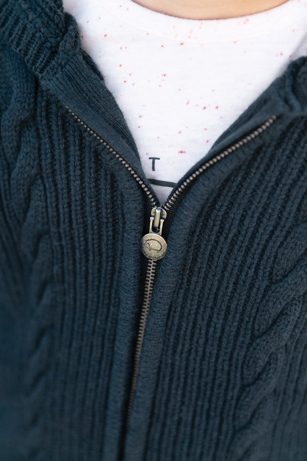 Cardigan - Navy Knitwear Cable