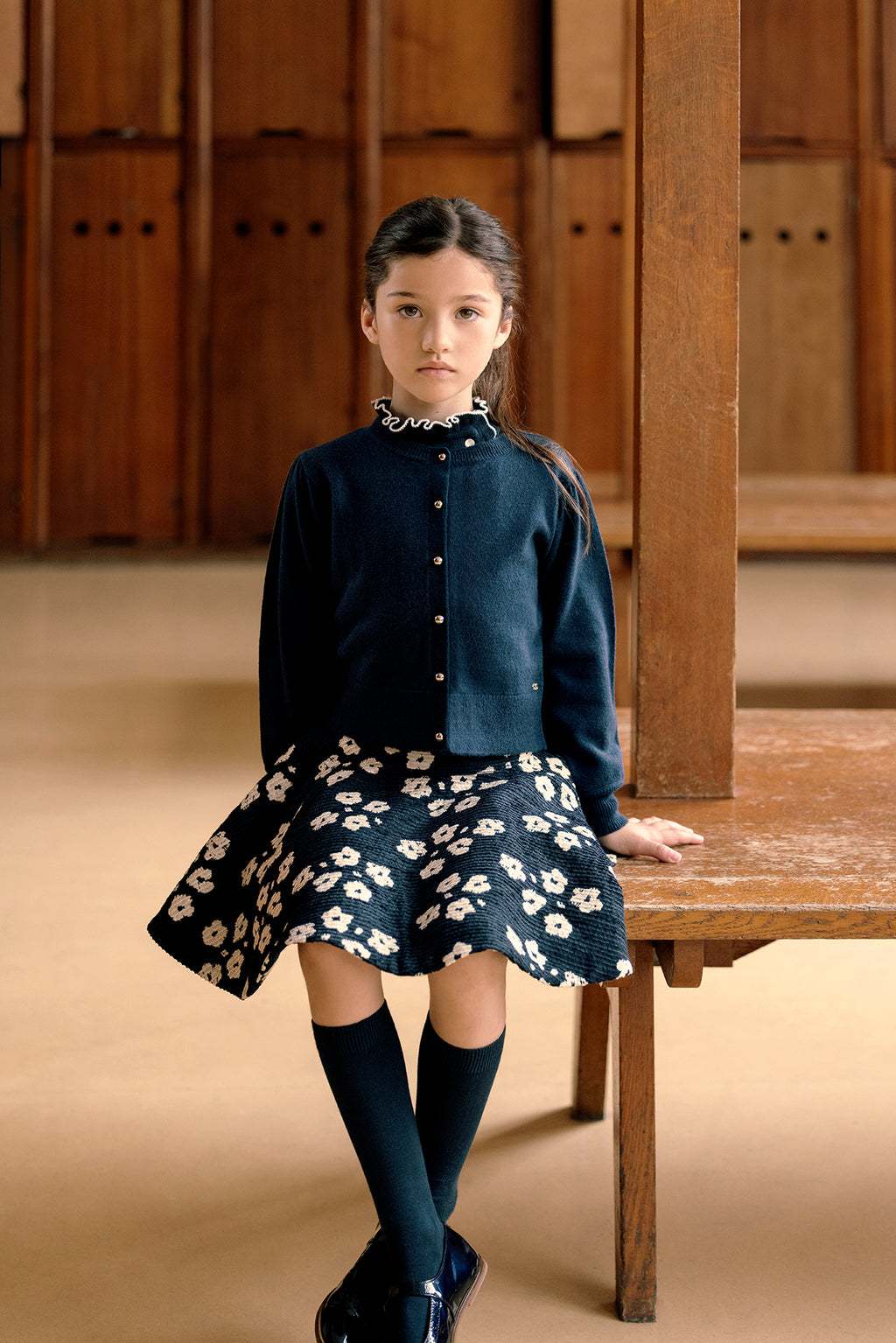 Skirt - Navy flowery