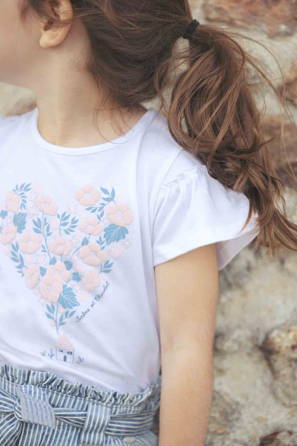 T-shirt - Fabric relief heart Liberty