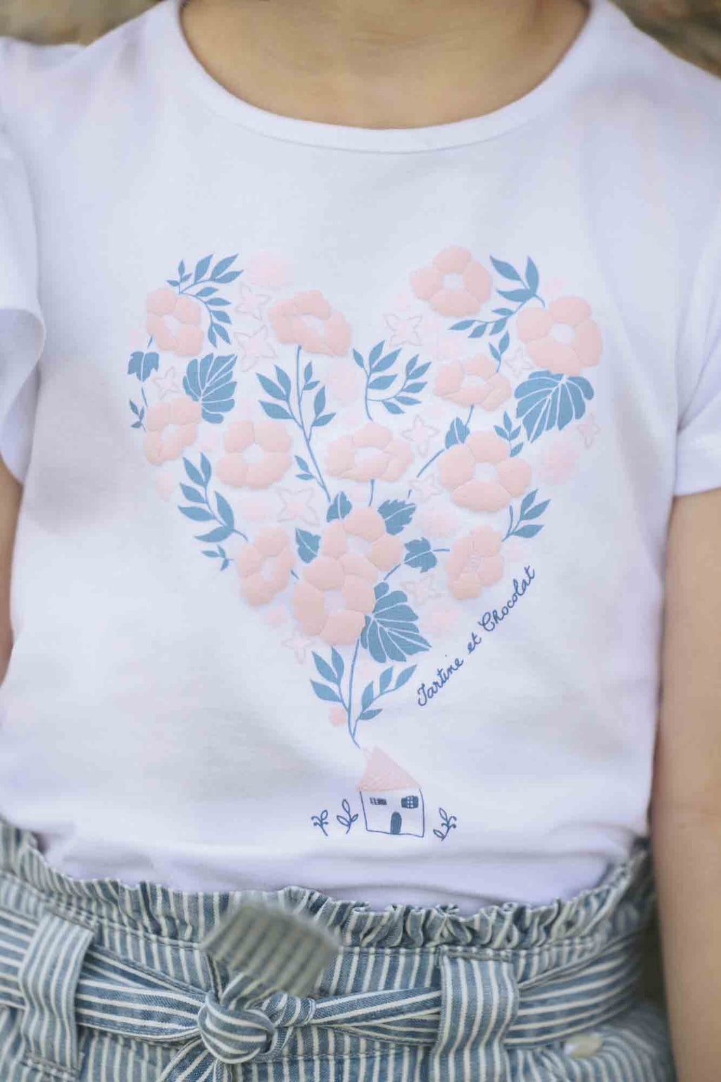 T-shirt - Fabric relief heart Liberty