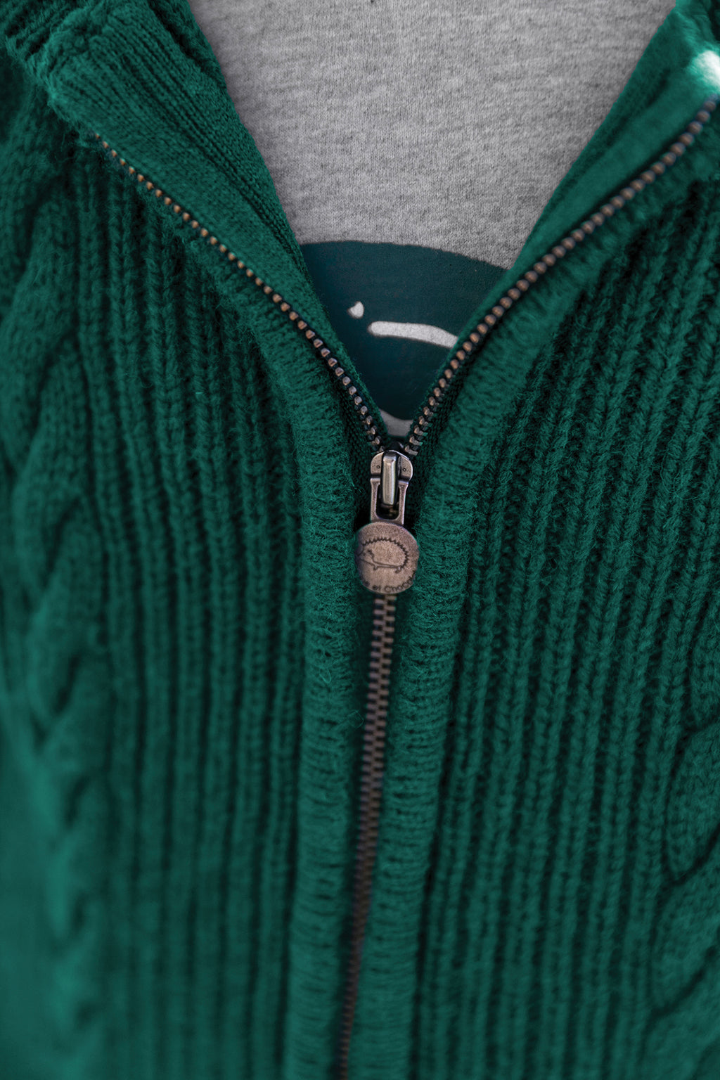 Cardigan - Green English Knitwear Cable