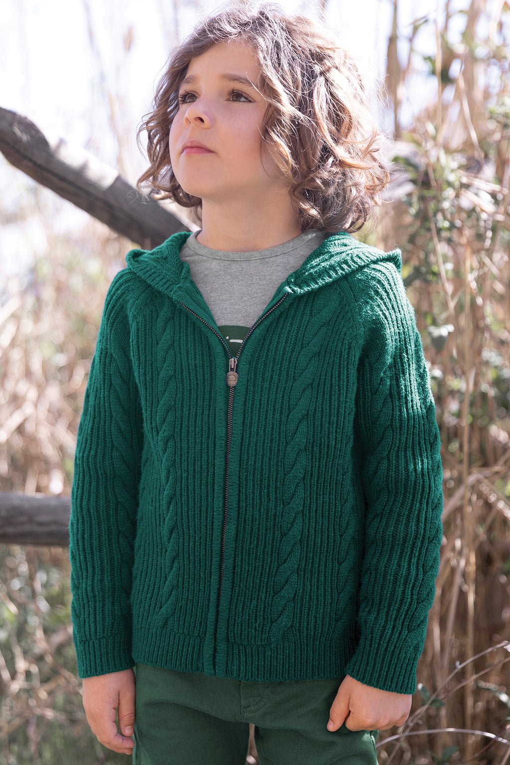 Cardigan - Green English Knitwear Cable