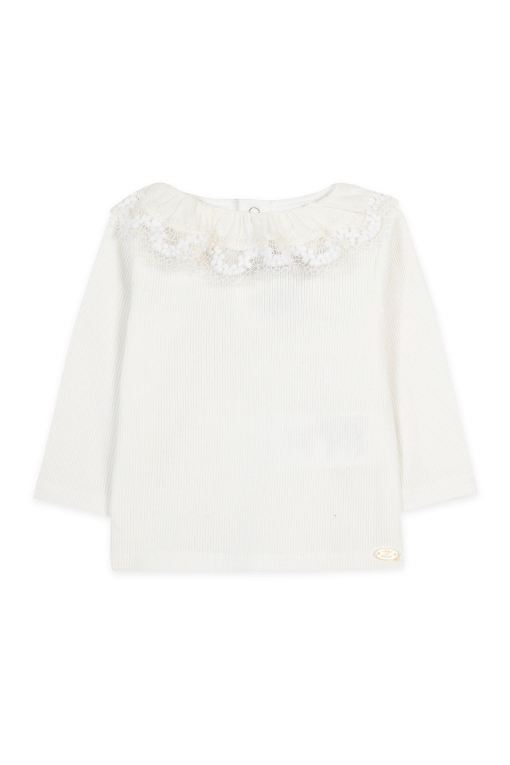 T-shirt - Ecru Ruffled collar Race