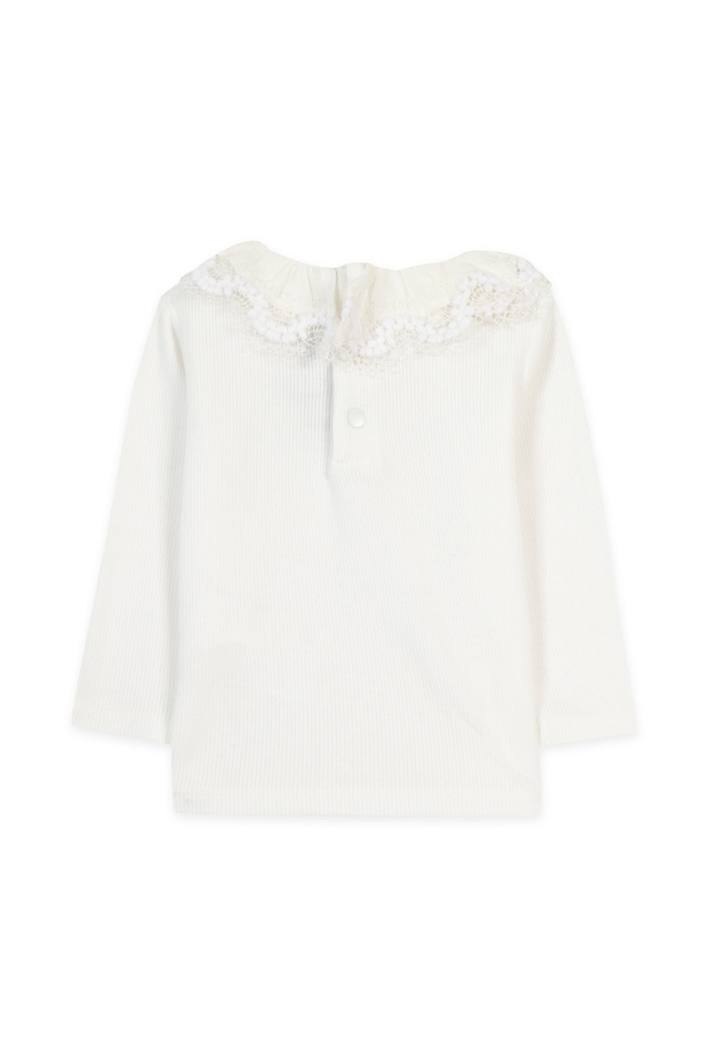 T-shirt - Ecru Ruffled collar Race