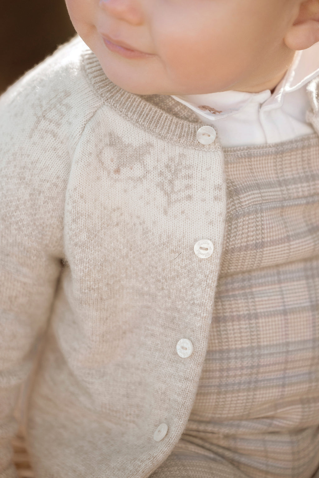 Cardigan - Beige jacquard