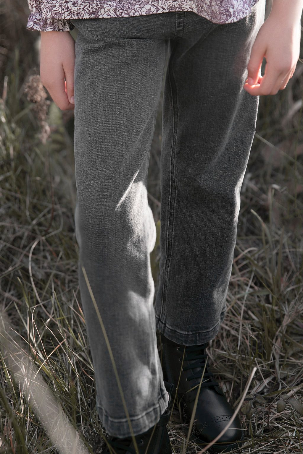 Jeans - Grey flared anthracite