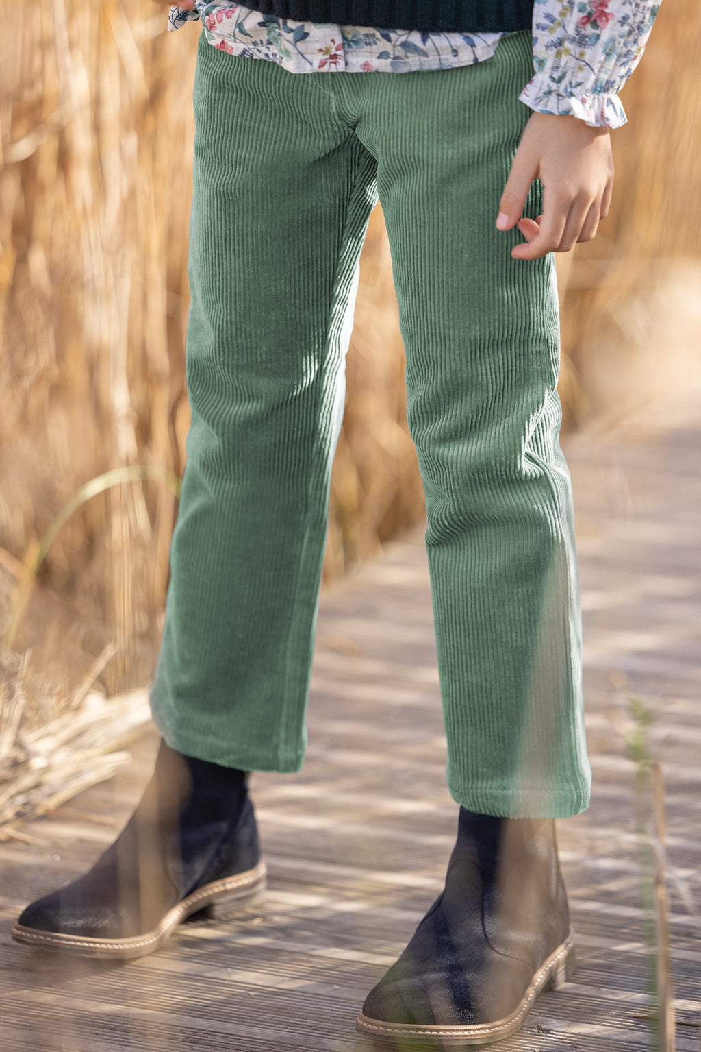 Trousers - Green corduroy