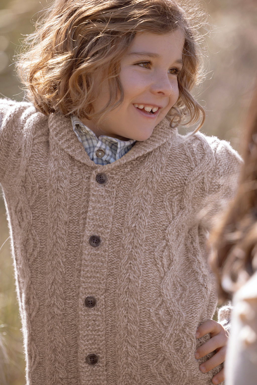 Cardigan - Brown Knitwear braided