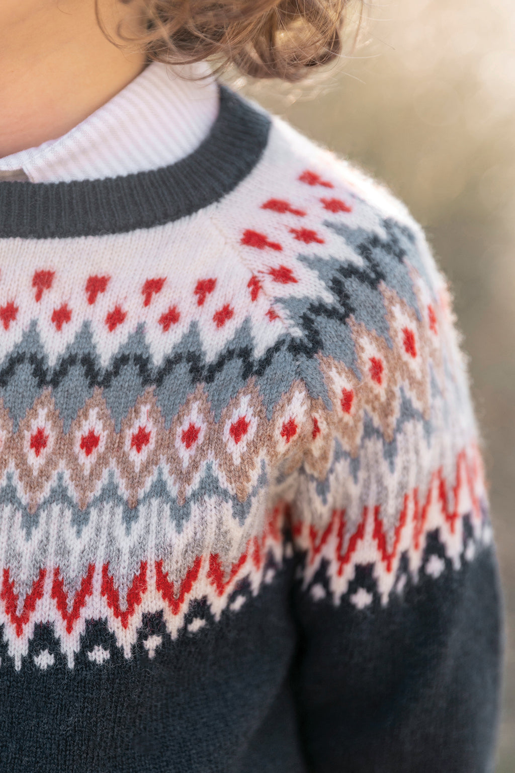 Sweater - Navy jacquard