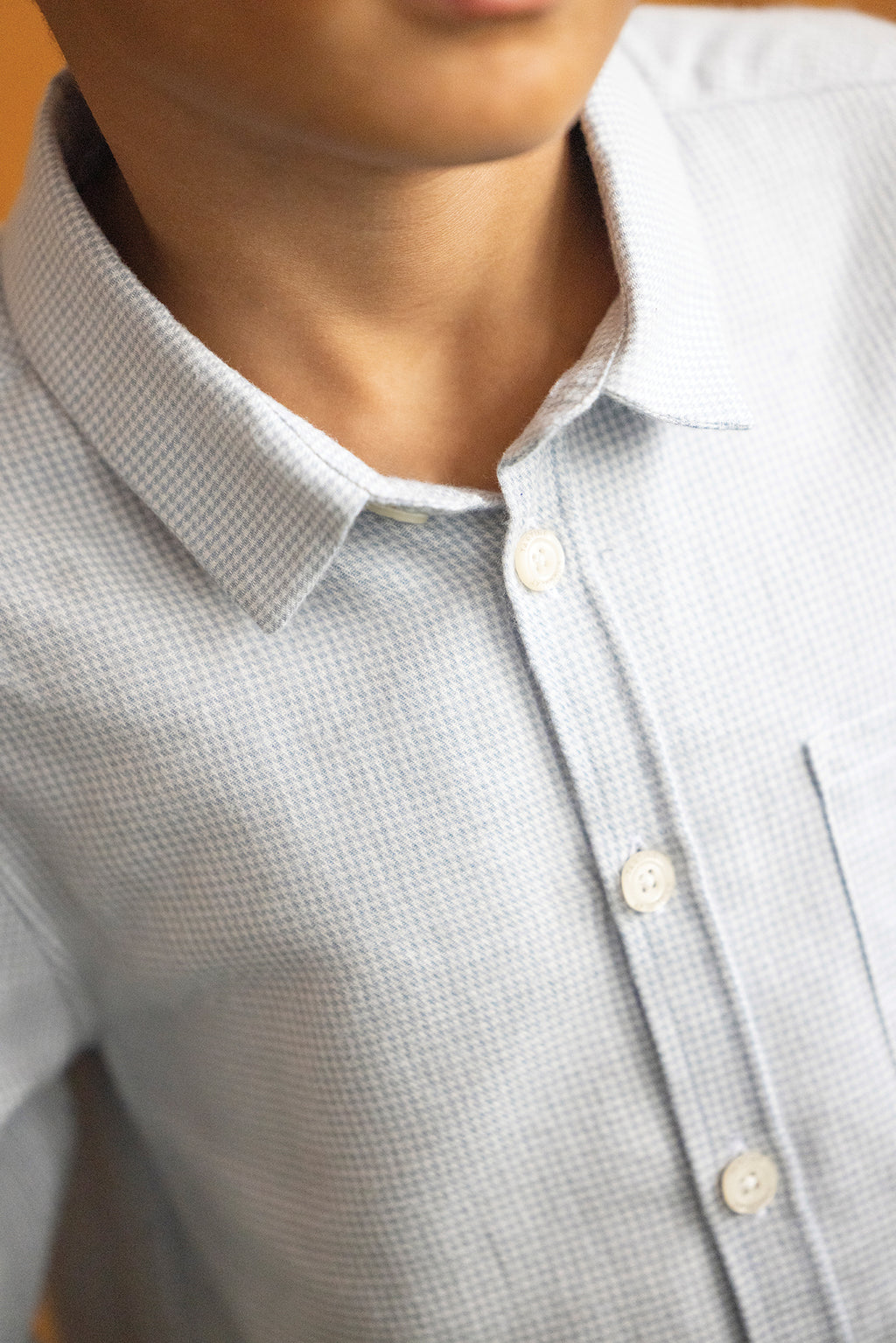 Shirt - Blauw Houndstooth