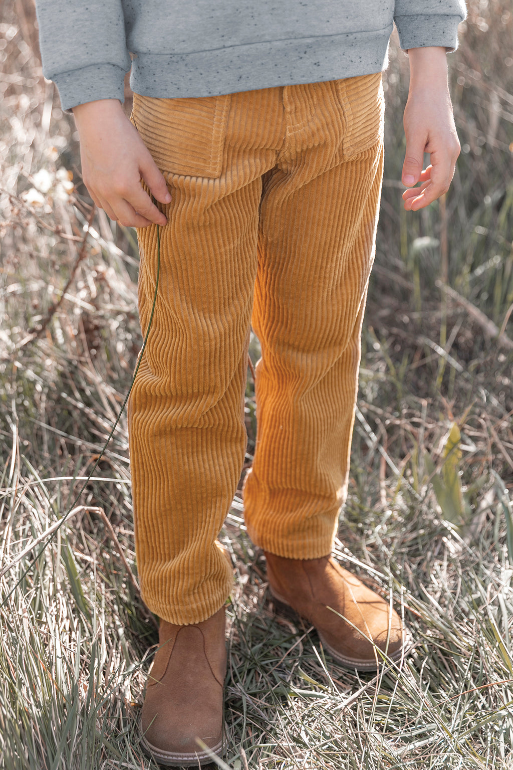 Broek - mosterd Corduroy