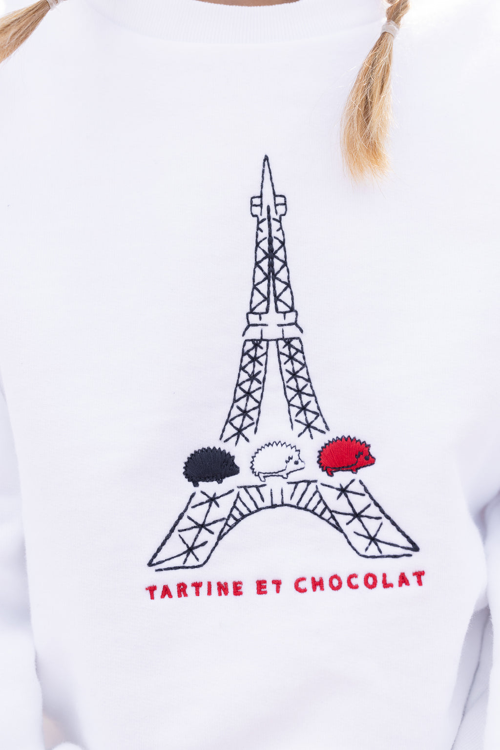 Sweatshirt - Weiss Eiffelturm Illustration
