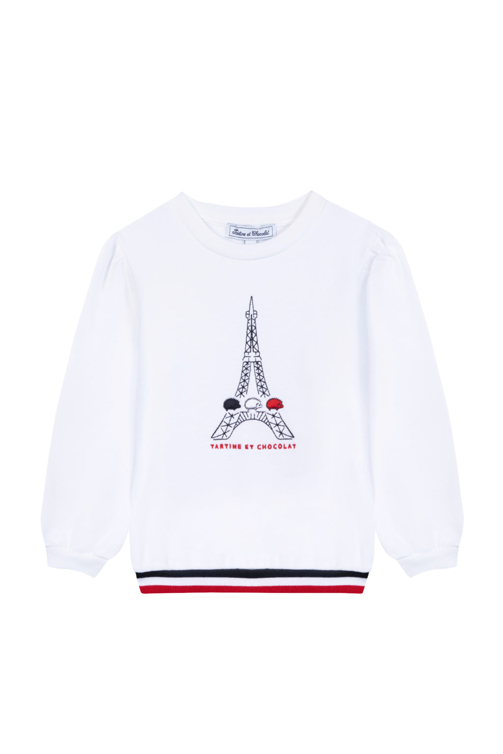Sweatshirt - White Eiffel Tower Illustration