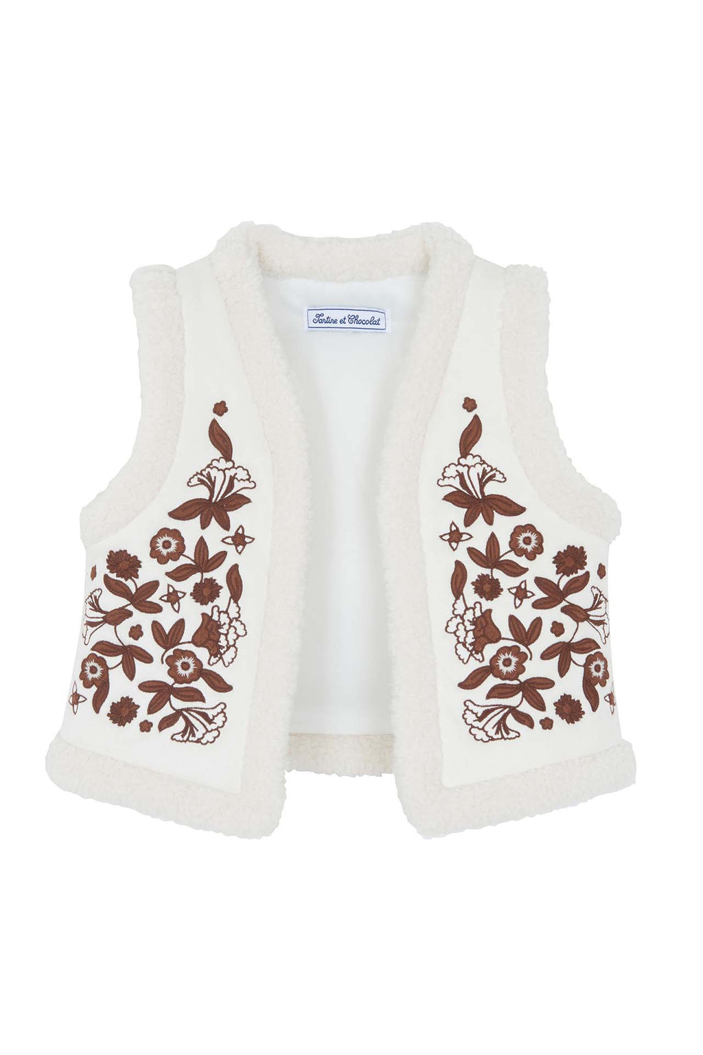 Gilet - Imitation fourrure fleuri