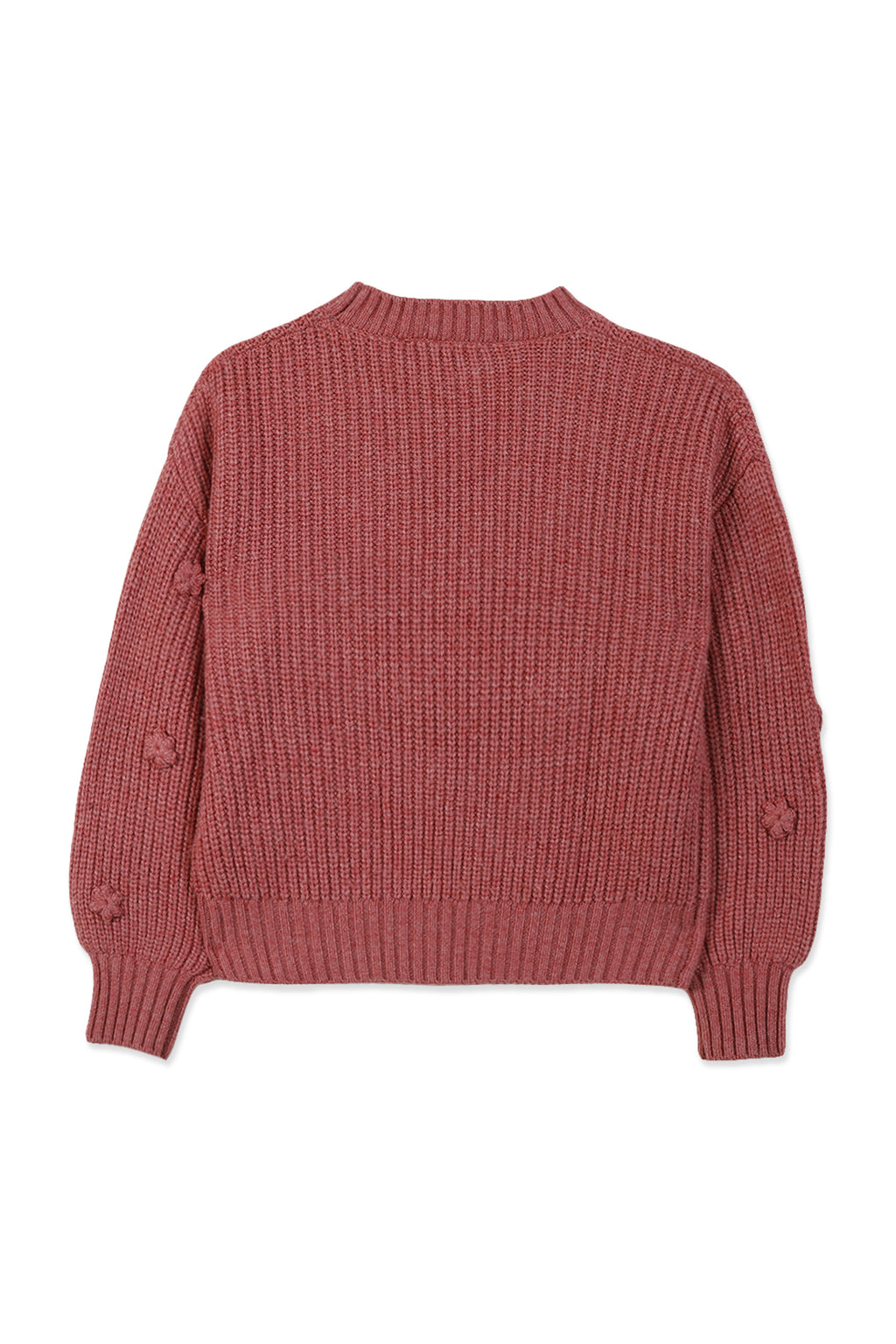 Pull - Framboise broderie fleurie