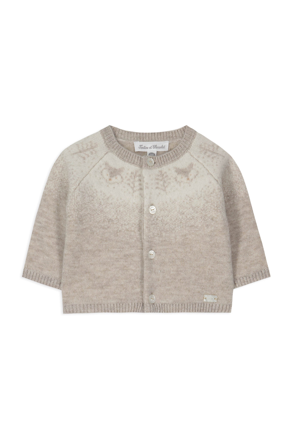 Cardigan - Beige jacquard