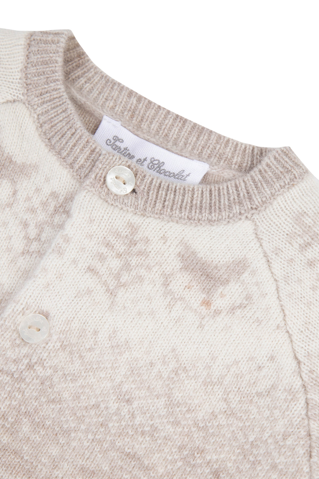 Cardigan - Beige jacquard