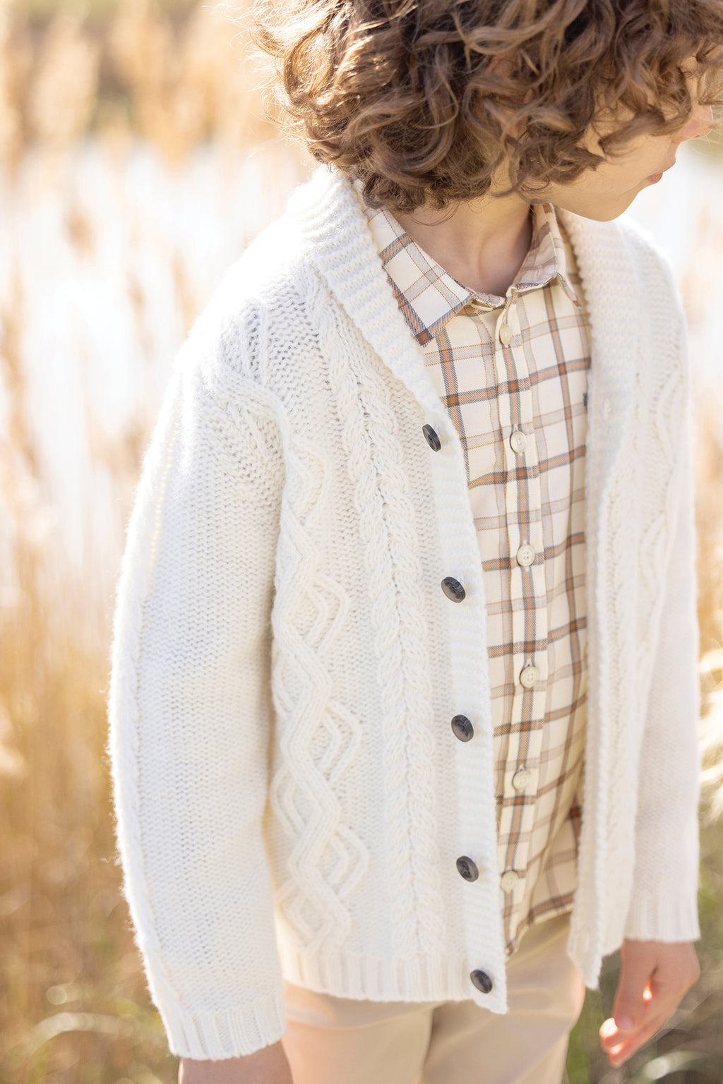 Cardigan - Ecru Knitwear braided