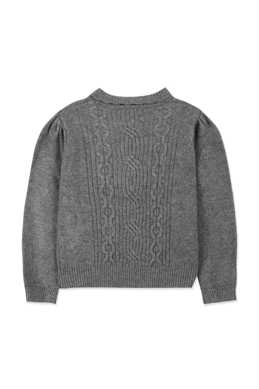 Pull - Gris chiné maille torsadé