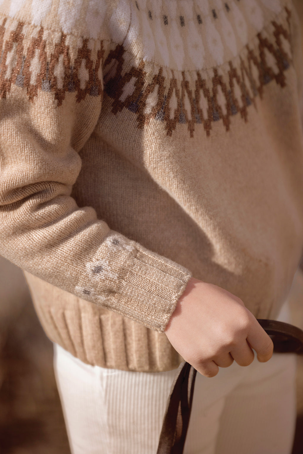 Sweater - Beige jacquard