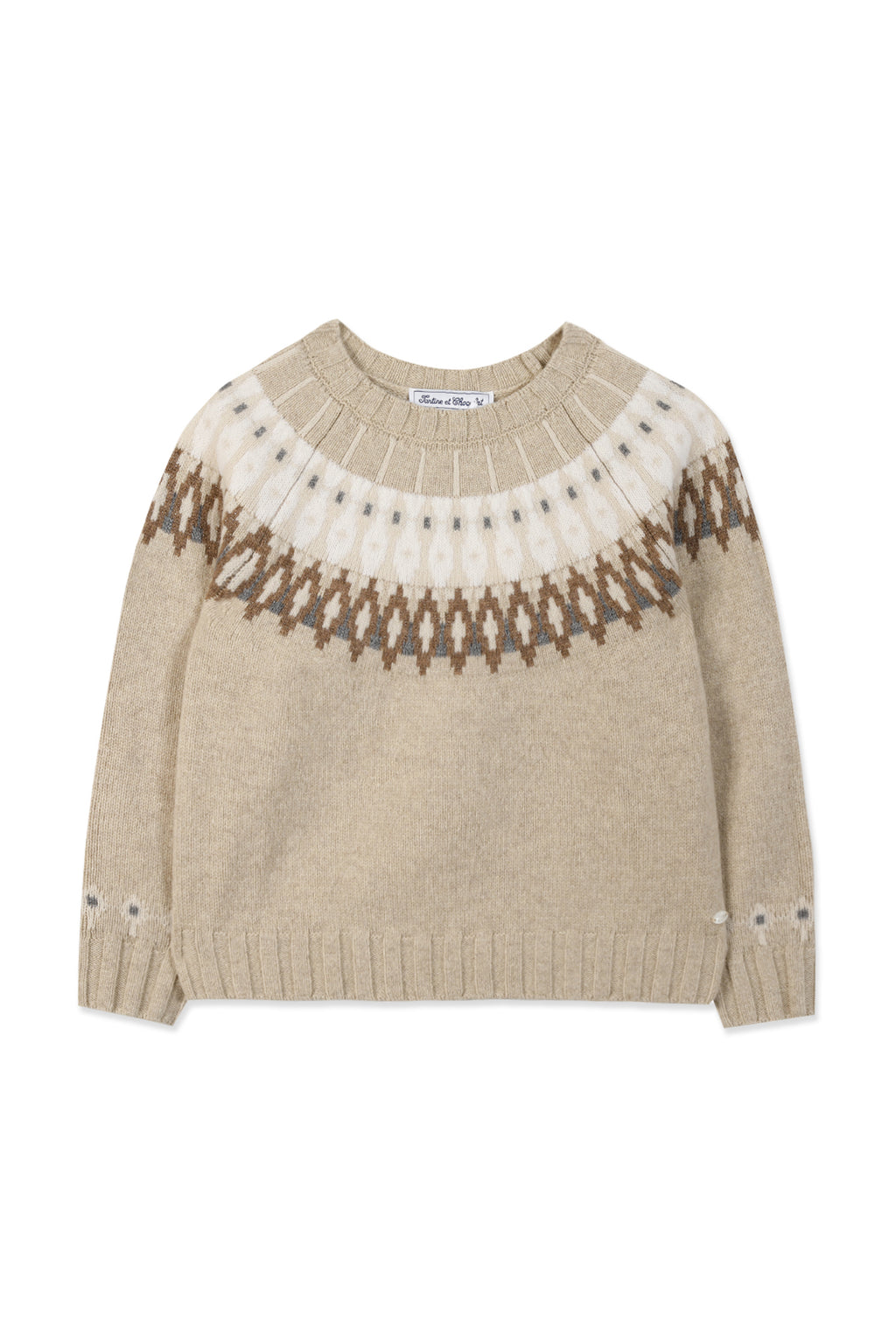 Sweater - Beige jacquard