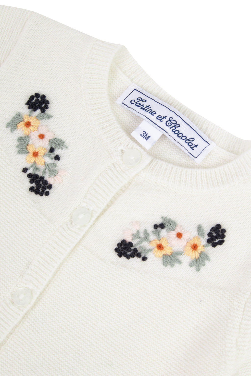 Cardigan - Ecru Embrodery flowery