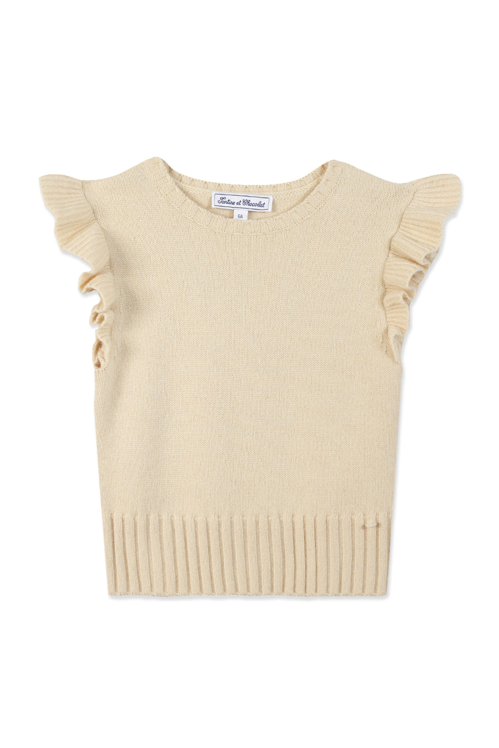 Ärmelloser Pullover - Beige Strickwaren verschwommen