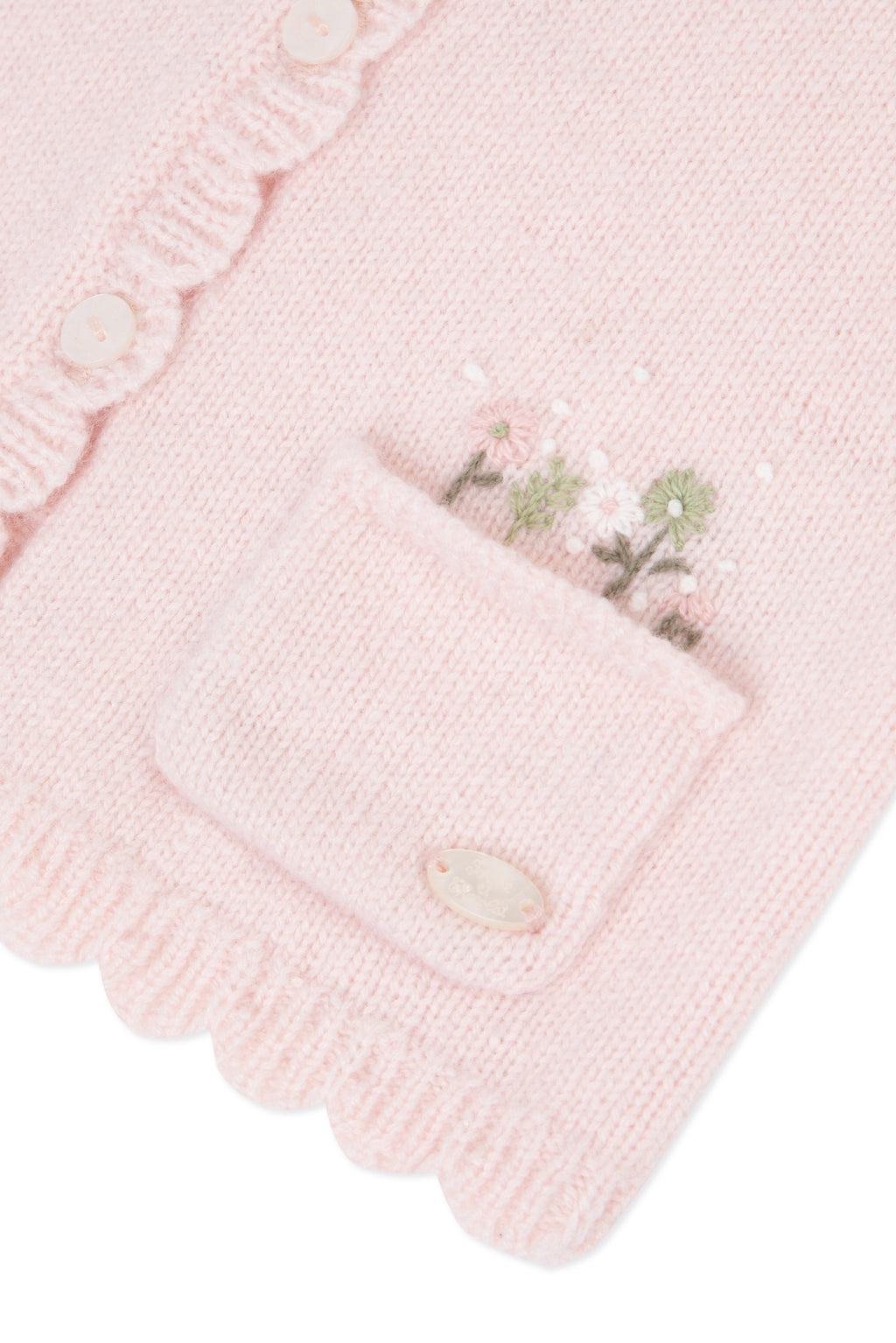 Cardigan - Pale pink Embrodery flowery