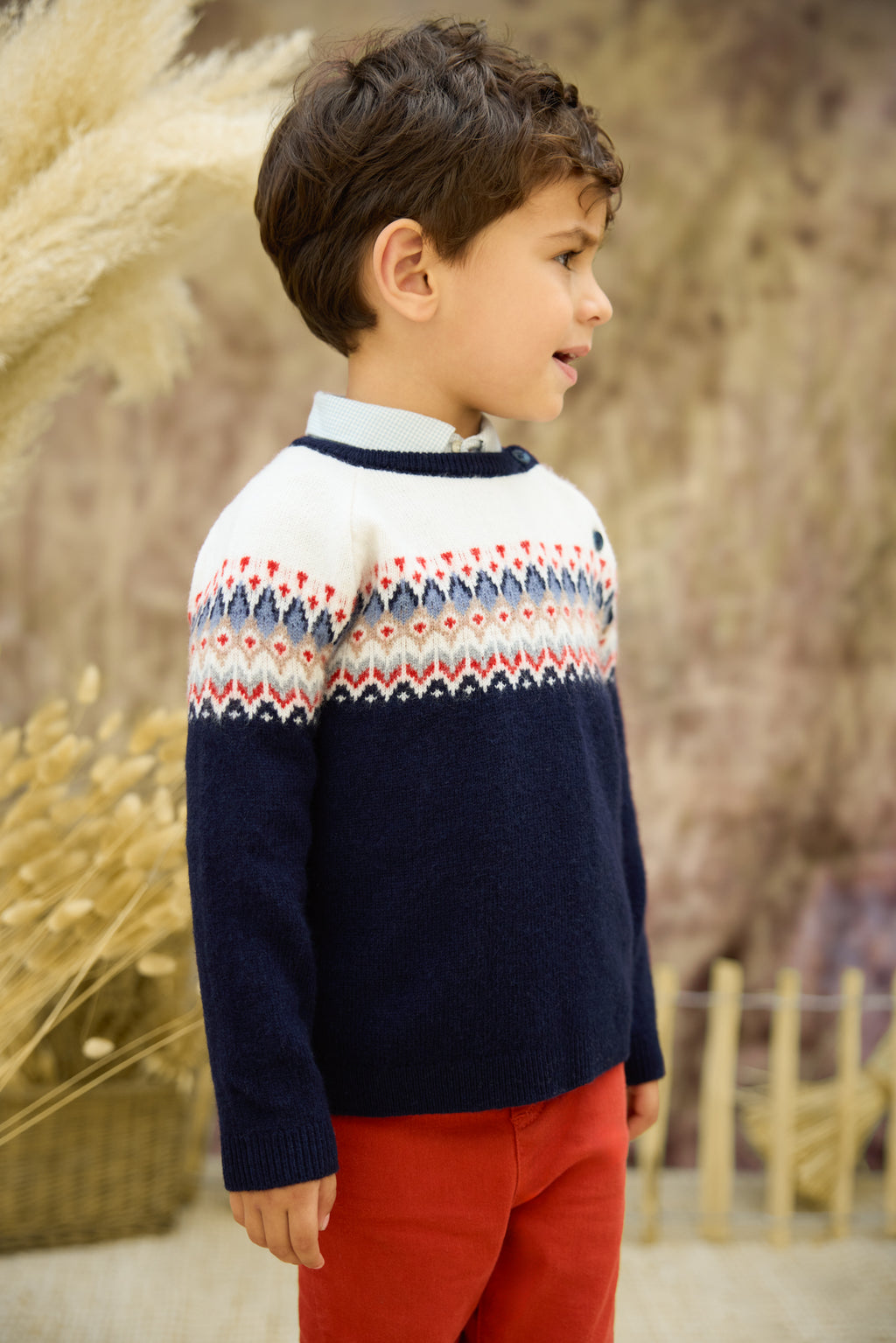 Sweater - Navy jacquard