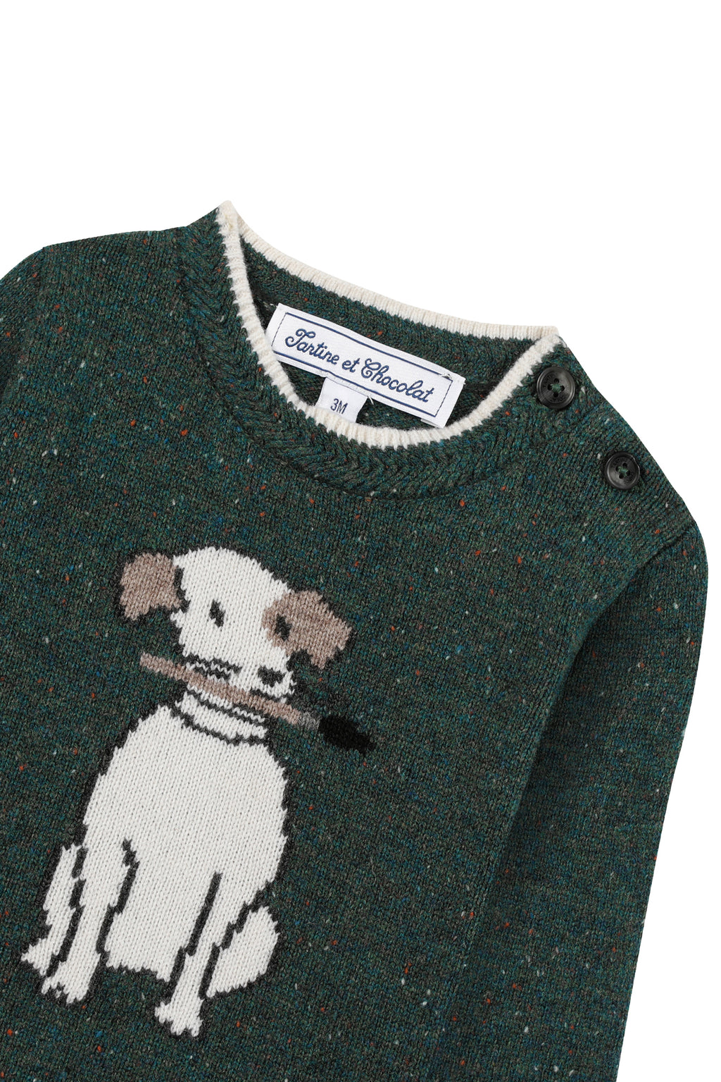 Sweater - Green Illustration dog