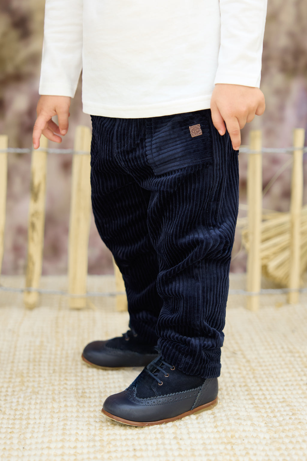 Pantaloni - Blu navy Velluto a coste