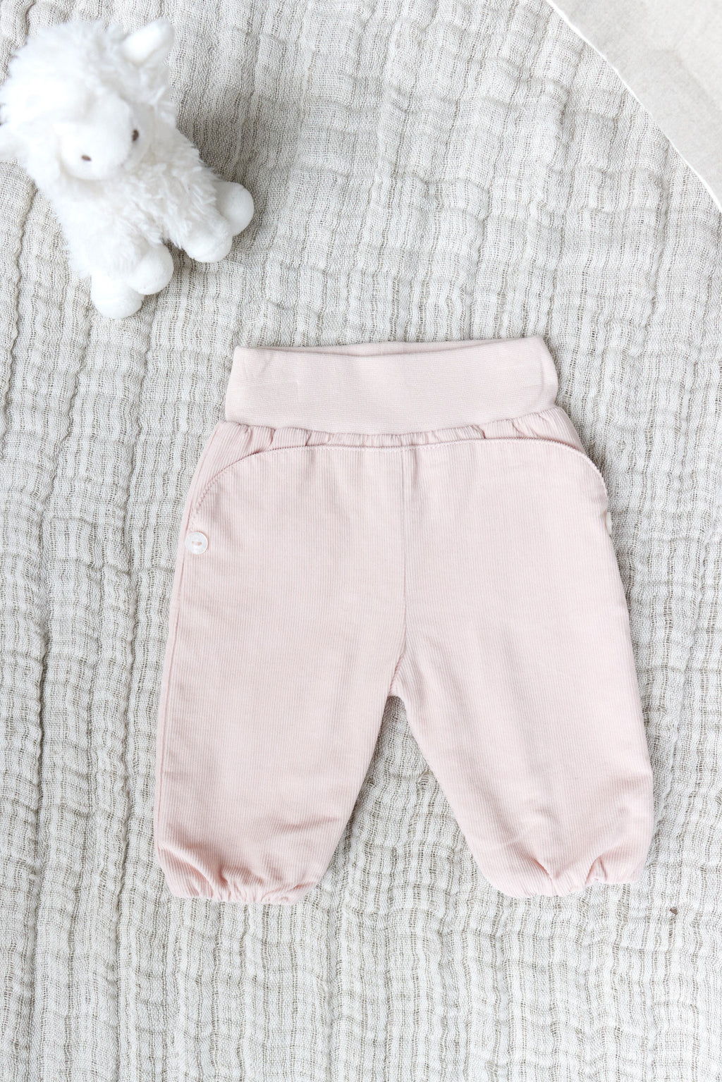 Pantalon - Velours rose pâle