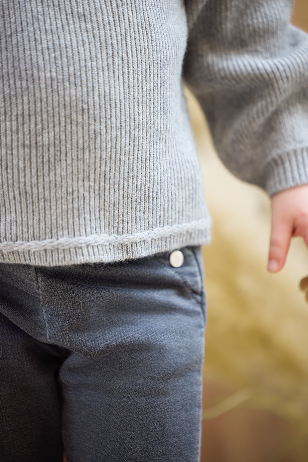 Pantalon - Laine Gris detail festonné