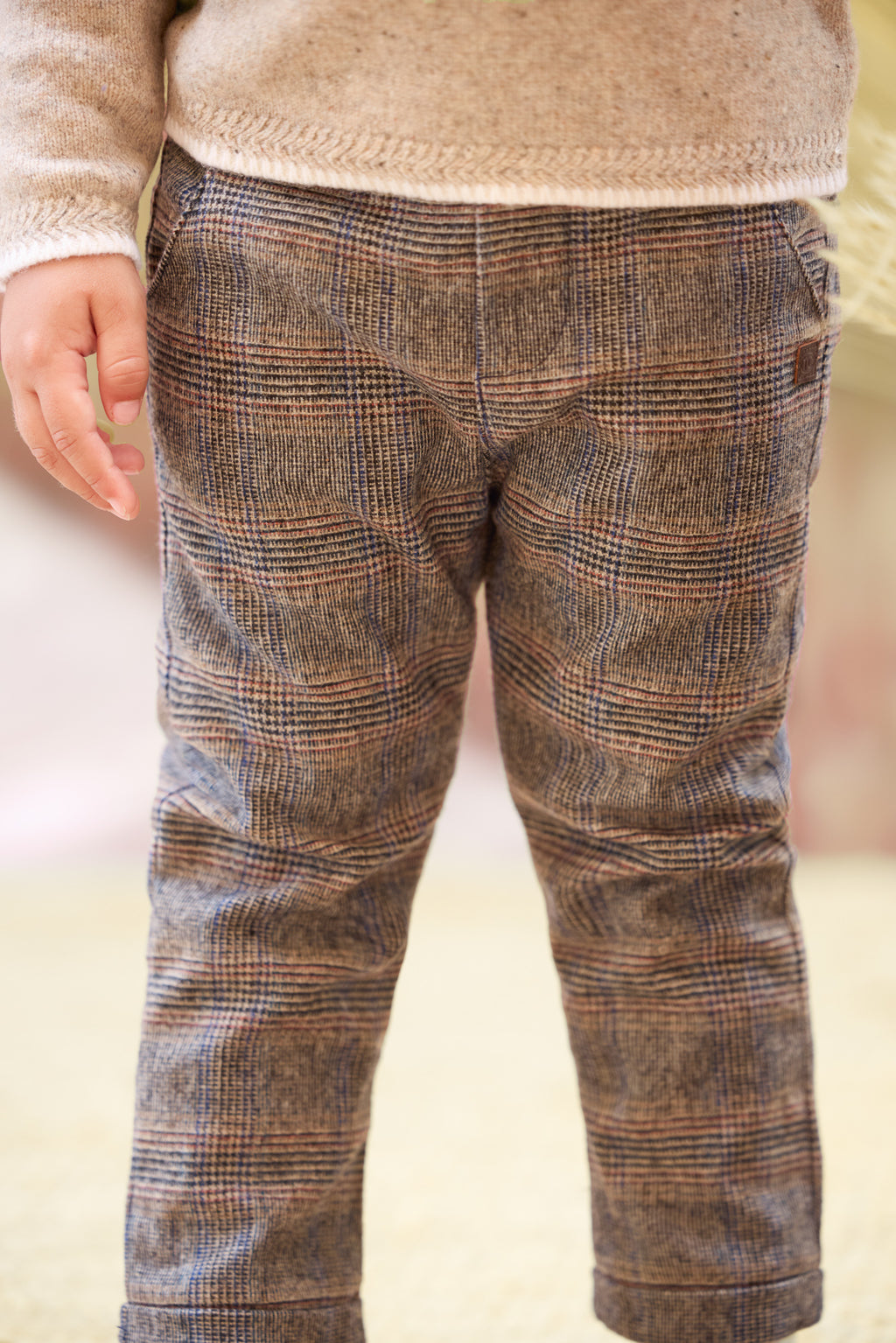 Trousers - Camel Check