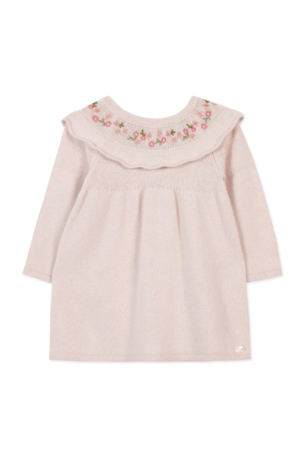 Dress - Knitwear Pale pink Embrodery flowery