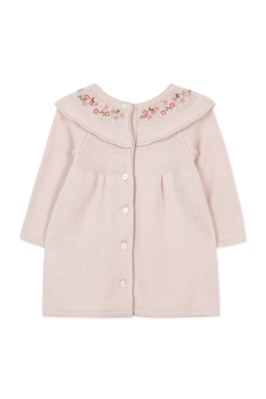 Dress - Knitwear Pale pink Embrodery flowery