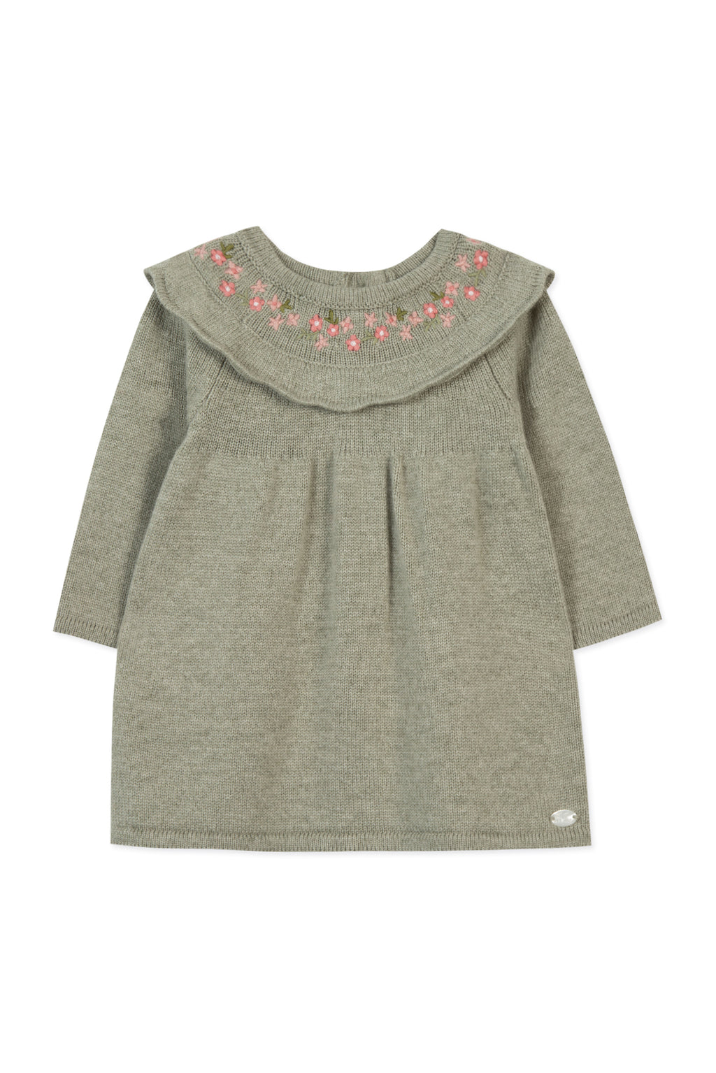 Dress - Knitwear Green Embrodery flowery