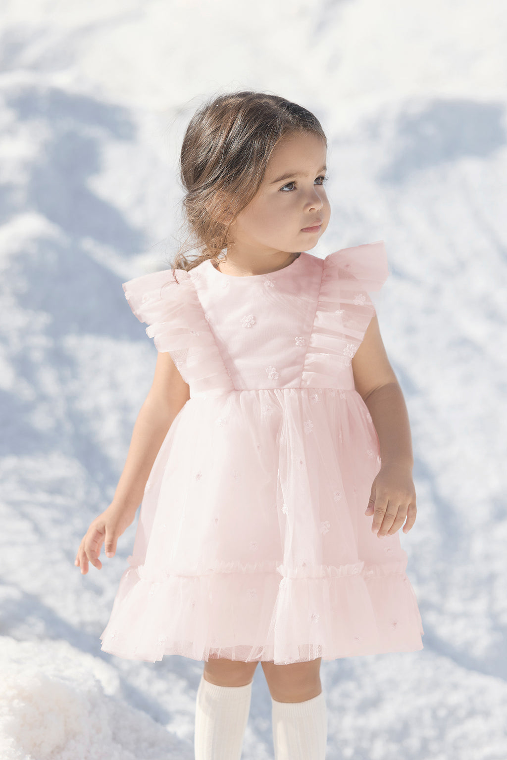 Dress - Tulle Flowers Pale pink