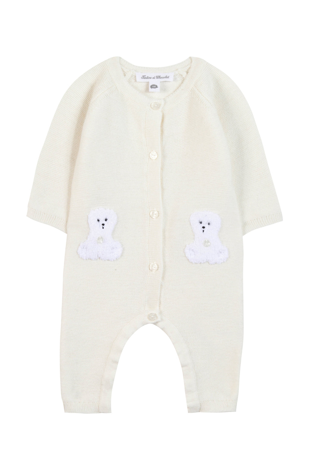 Jumpsuit long - Ecru Embrodery bear