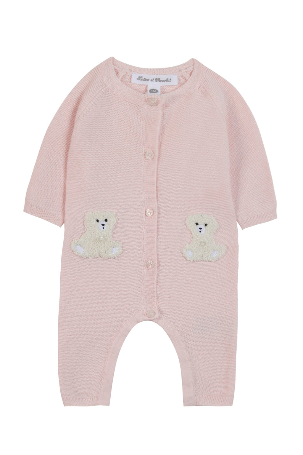 Jumpsuit long - Pale pink Embrodery bear