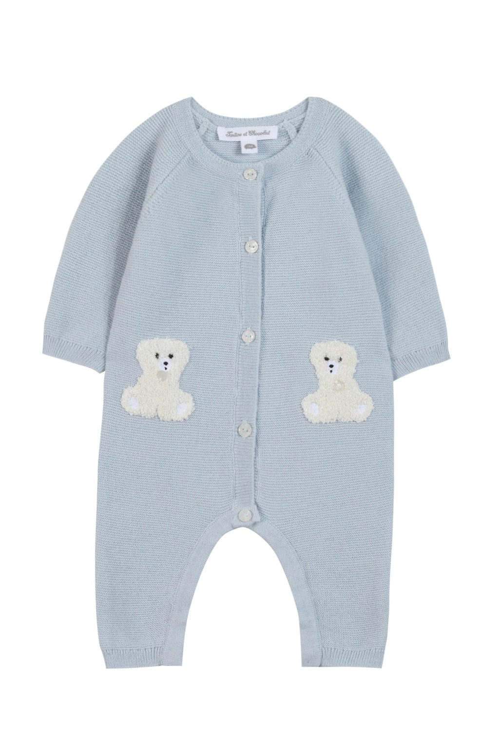 Jumpsuit long - Sky blue Embrodery bear