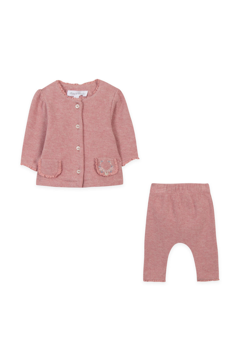 Outfit Long - Cotton Pink Embrodery