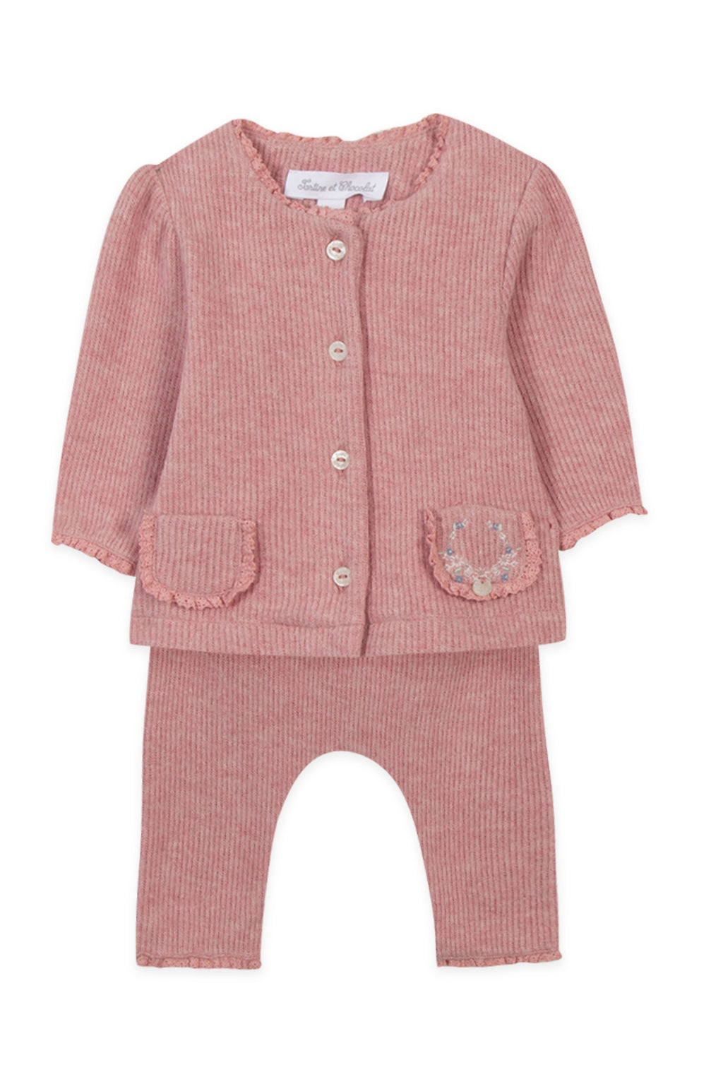 Outfit Long - Cotton Pink Embrodery